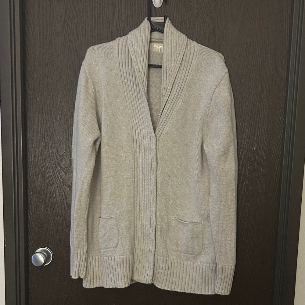 J. Crew Factory Women's Lt. Gray Shawl Collar Chunky Long Cardigan Sweater..XL